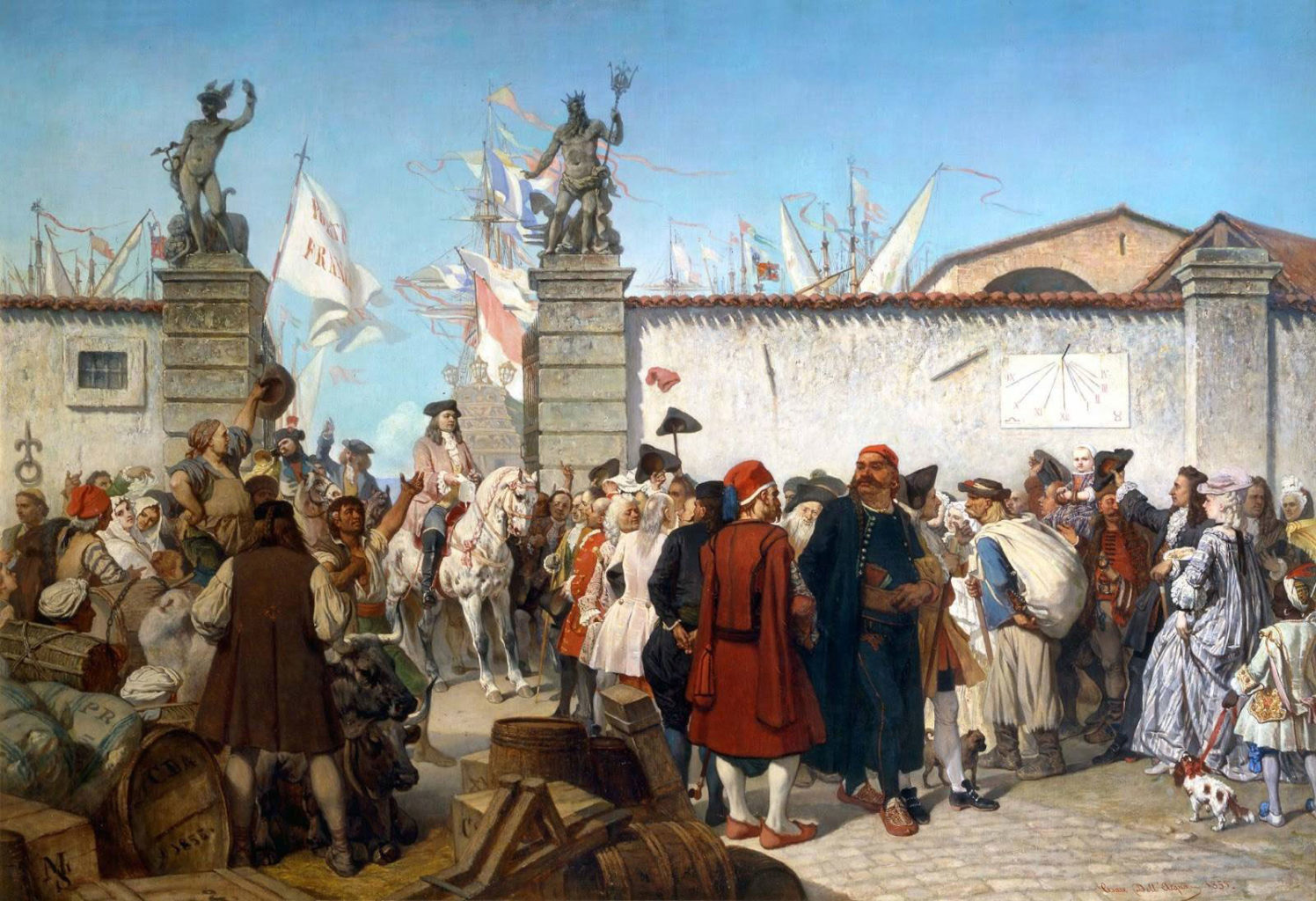 La proclamazione del porto franco di Trieste, 1885 Autore: Cesare dell'Acqua (Pirano, 22 luglio 1821 – Bruxelles, 16 febbraio 1905) - Trieste, Museo Civico Revoltella.