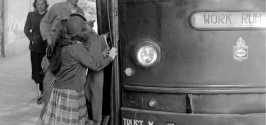 Autobus della scuola americana, 1953, Adriano de Rota